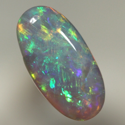 SOLID SEMI BLACK OPAL Bright sparkles, red, orange, green